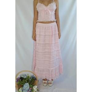 NEW AMY JANE LONDON lili two-piece maxi set in pink